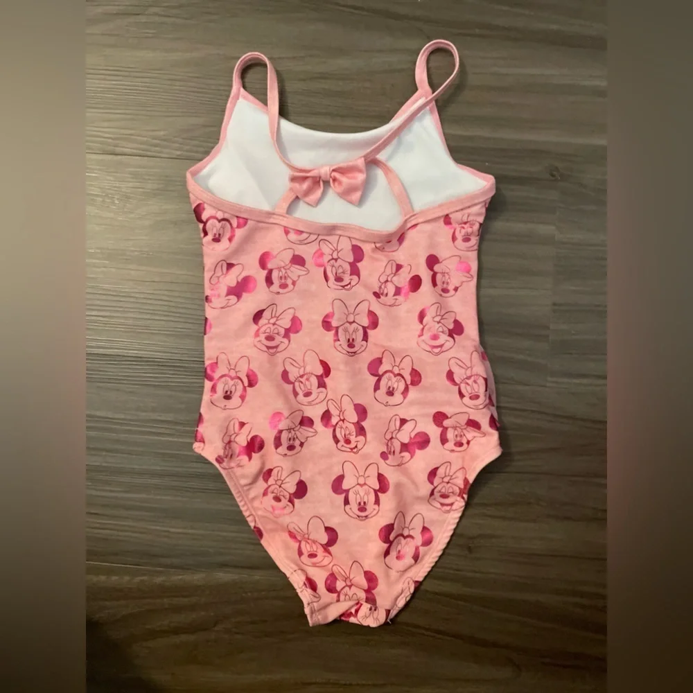 Disney Pink Minnie Mouse Kids Swim One Piece with ruffles and bow size 5/6